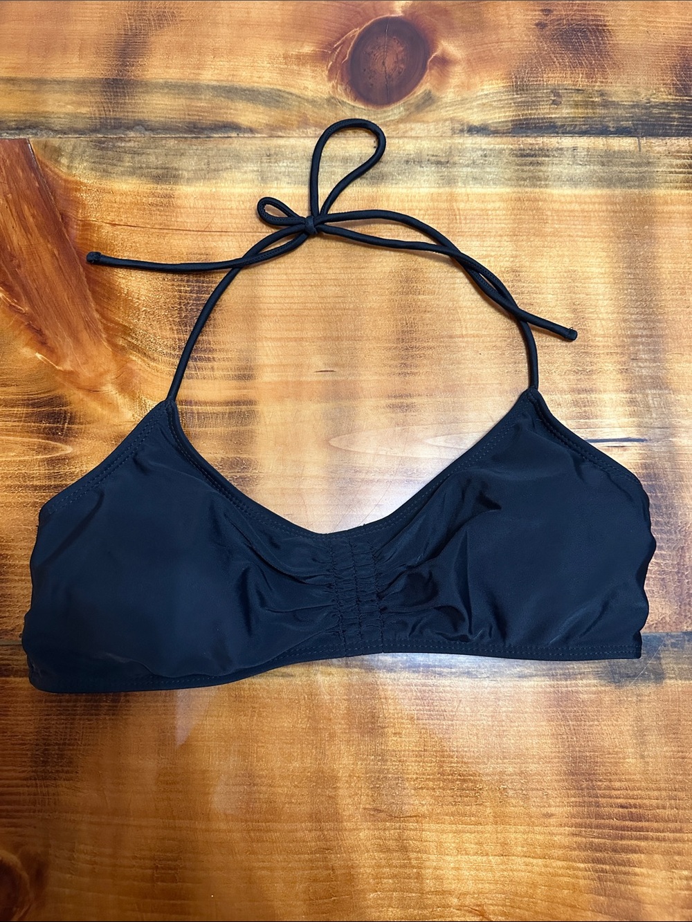 No Boundaries Black Halter Swim Top